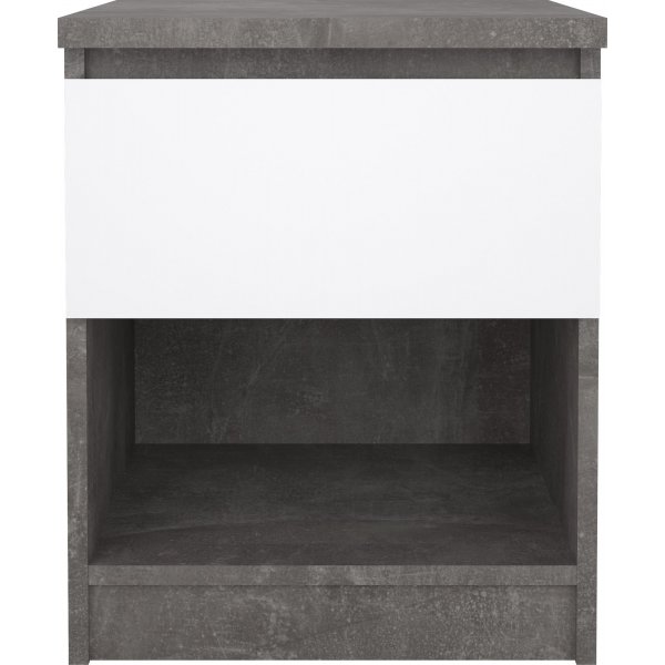 Naia nattbord 1 - Betong/hvit