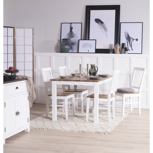 Dalars spisebord 140 cm - hvit / oljet eik
