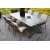 Oxford utendørs spisegruppe: grått bord 220 cm, inkludert 6 stk. Lincoln stablebare karmstoler grå/beige