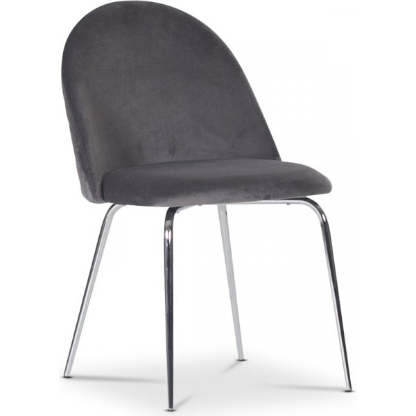Plaza velvet stol - Gr / Krom + Tekstilrens for mbler