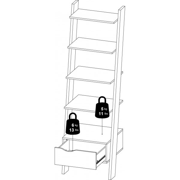 Oslo trinnhylle - Hvit/eik