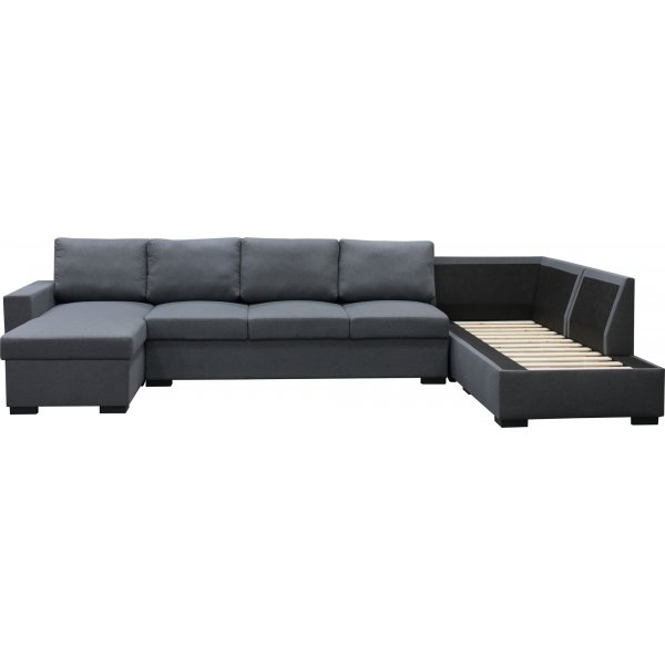 Solna mørkegrå vendbar U-sofa 367 cm + Møbelføtter Solna mørkegrå vendbar U-sofa 367 cm + Møbelføtter