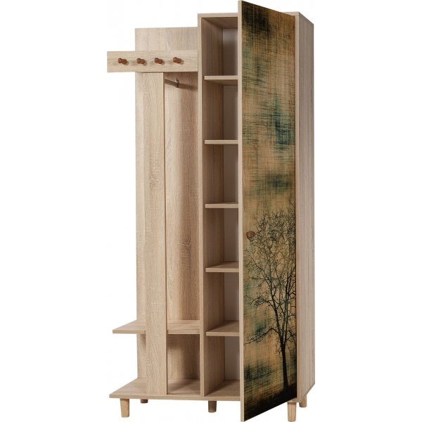 Garmanto hallmøbler 90 cm - Sonoma eik/bilde Garmanto hallmøbler 90 cm - Sonoma eik/bilde