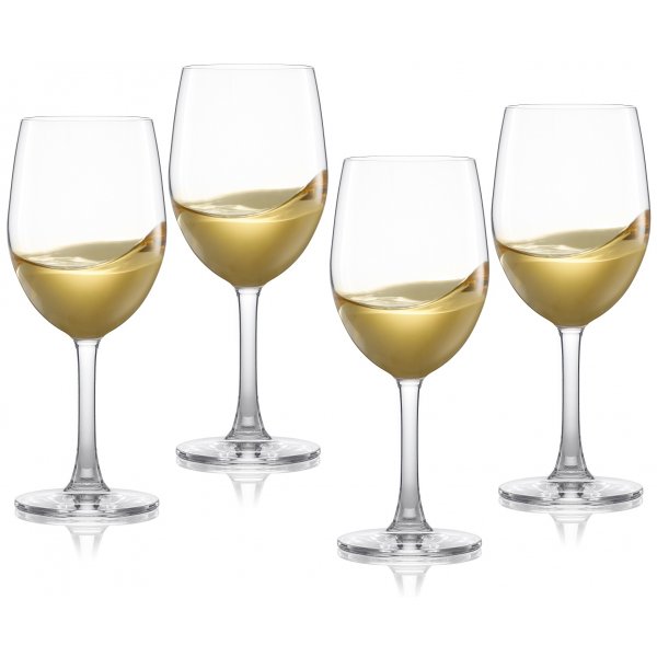 Pure & Simple hvitvinsglass i krystall - 4 stk