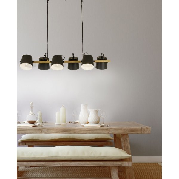 Taklampe Espresso - Svart/tre