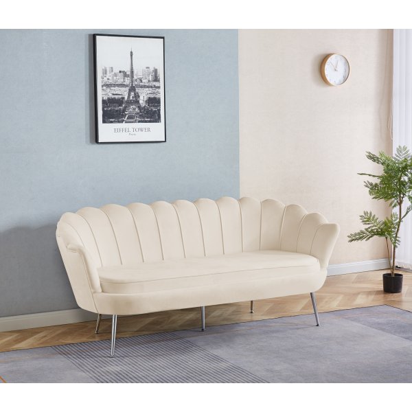 Musslan 3-seters sofa - Beige/krom Musslan 3-seters sofa - Beige/krom