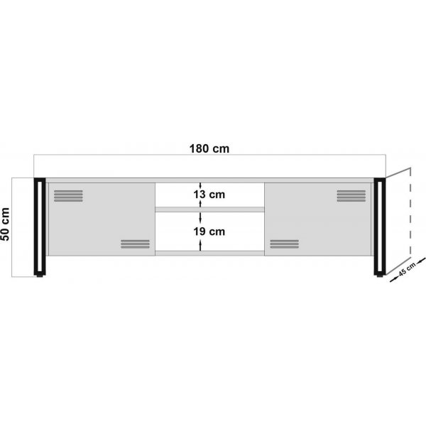 Cosmo Rex mediebenk - Furu/svart