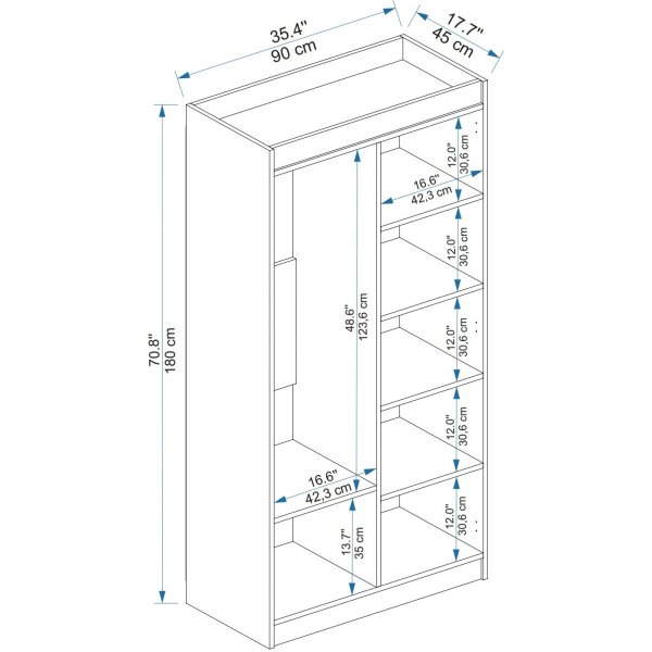Akser garderobe - Furu/antrasitt Akser garderobe - Furu/antrasitt