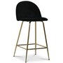 Art Velvet barstol - Svart flyel / Messing