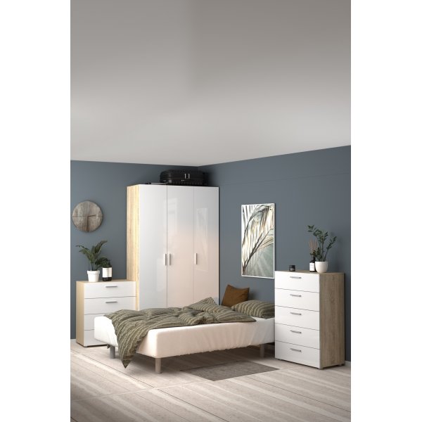 Pepe garderobeskap med 3 dører - Eik/hvit Pepe garderobeskap med 3 dører - Eik/hvit