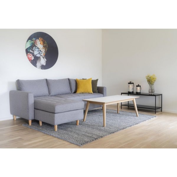 Firenze Divansofa - Lys grå/bøk Firenze Divansofa - Lys grå/bøk