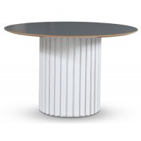 Empire spisebord - Perstorp mørk virrvarr 118 cm / Hvit lamell trefot Empire spisebord - Perstorp mørk virrvarr 118 cm / Hvit lamell trefot