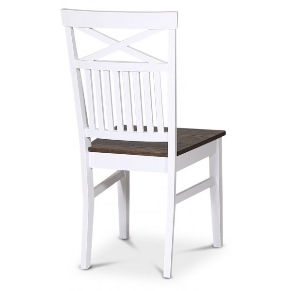 Skagen stol med kryss - Hvit / brunoljet eik Skagen stol med kryss - Hvit / brunoljet eik