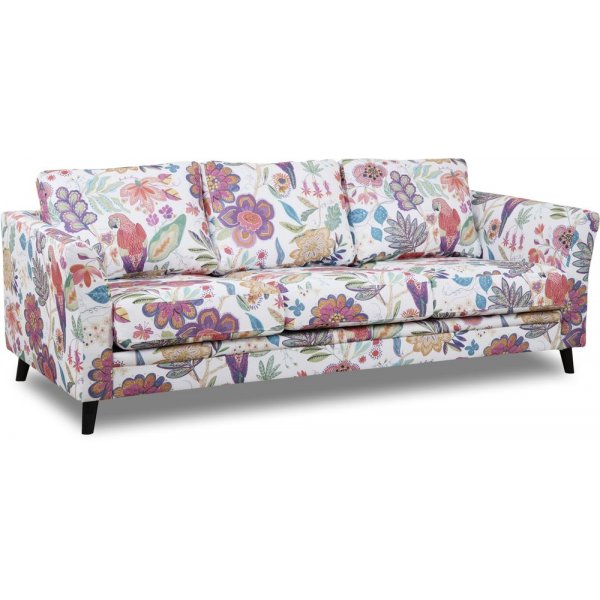 Eker� 3-seters sofa i blomsterstoff - Eden Parrot White/Purple