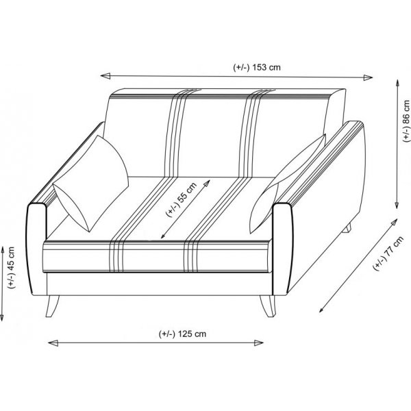 Zaden 2-seters sovesofa - Lys grå Zaden 2-seters sovesofa - Lys grå