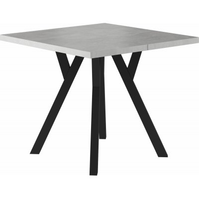Merlin spisebord, 90-240 cm - Betong/svart