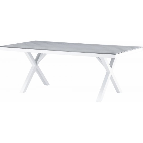 Garcia spisebord 200 x 100 cm - Lys gr/hvit