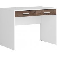 Nepo Plus skrivebord med 2 skuffer 100 x 59 cm - Hvit/mørk eik Nepo Plus skrivebord med 2 skuffer 100 x 59 cm - Hvit/mørk eik