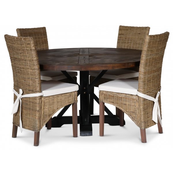 Tuva rundt spisebord Ø120 cm - Brun / Svart Tuva rundt spisebord Ø120 cm - Brun / Svart