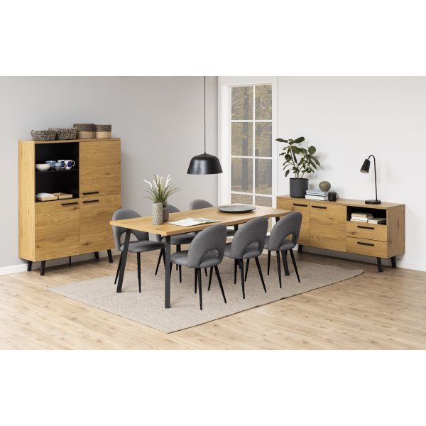 Mallow spisebord 190 cm - Eik/sort Mallow spisebord 190 cm - Eik/sort