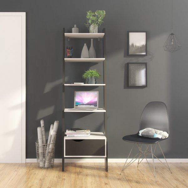 Oslo trinnhylle - Hvit/svart Oslo trinnhylle - Hvit/svart