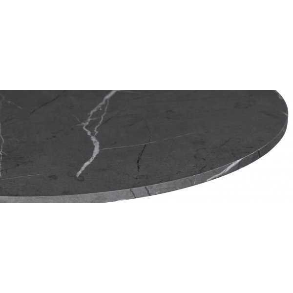 Bord 90 cm inkludert 4 Axe stoler - Svart / Grå marmor Bord 90 cm inkludert 4 Axe stoler - Svart / Grå marmor