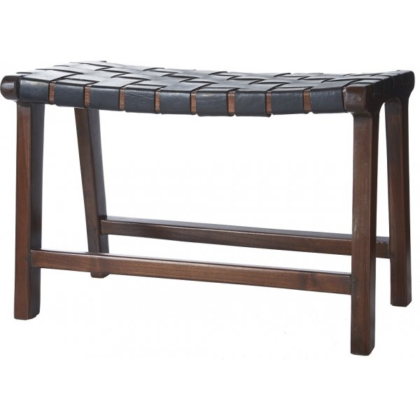 Fotskammel Pixie Safari - Svart skinn webbing