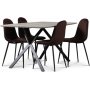 Smokey spisegruppe, spisebord med 4 stk Carisma flyelsstoler - Bordeaux