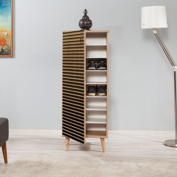 Filinta skoskap, ribbet - Sonoma eik