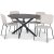 Hogrn spisegruppe 120 cm bord i mrkt tre + 4 stk Lokrume beige stoler + 3.00 x Mbelftter