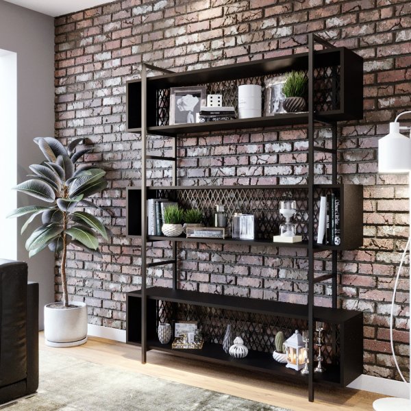 Araf bokhylle 140 cm - Sort Araf bokhylle 140 cm - Sort