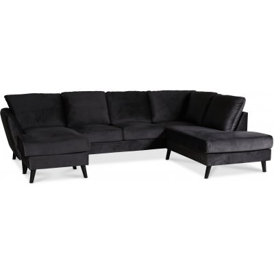 Country U-sofa med pen ende hyre - Antrasittgr (flyel) + Mbelpleiesett for tekstiler