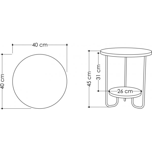 Corro sidebord - M�rkebrun