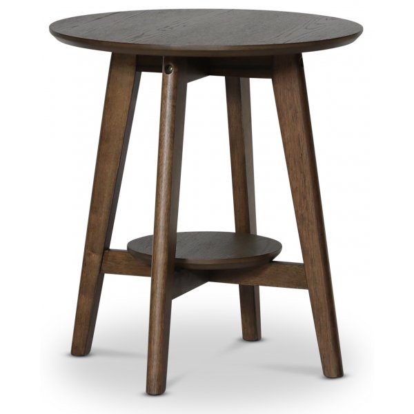Bridge rundt sidebord med hylle 50 cm - Valntt