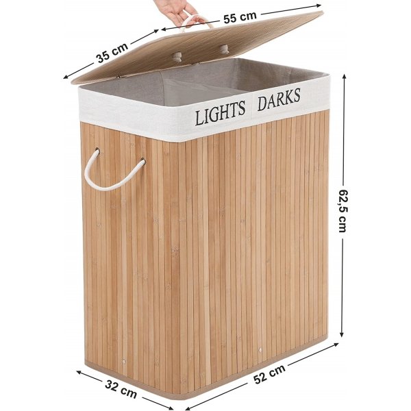 Carolin skittentøyskurv 100 l - Bambus Carolin skittentøyskurv 100 l - Bambus