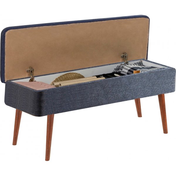 Vina benk - Valnøtt/mørk blå Vina benk - Valnøtt/mørk blå