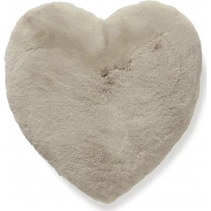 Fluffy hjerteformet pyntepute Taupe - 45 x 45 cm
