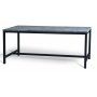 Texas spisegruppe med 6 Texas spisestoler Sort PU + Texas spisebord i betong 180x90 cm