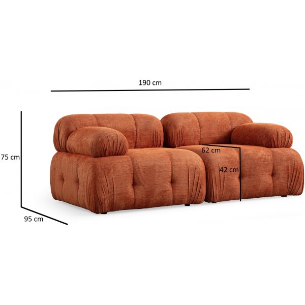 Petite 2-seters sofa - Oransje Petite 2-seters sofa - Oransje