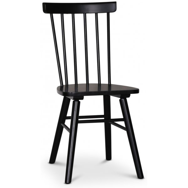 Omni spisegruppe, rundt spisebord Ø130 cm inkludert 4 stk. svarte Orust pinnestoler - røykfarget eik + 3.00 x Møbelføtter Omni spisegruppe, rundt spisebord Ø130 cm inkludert 4 stk. svarte Orust pinnestoler - røykfarget eik + 3.00 x Møbelføtter