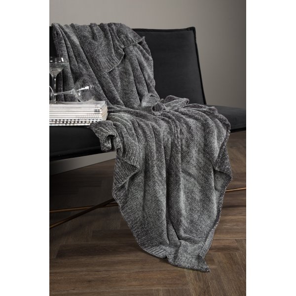 Nemy pledd, 130x170 cm - Mørkegrå Nemy pledd, 130x170 cm - Mørkegrå