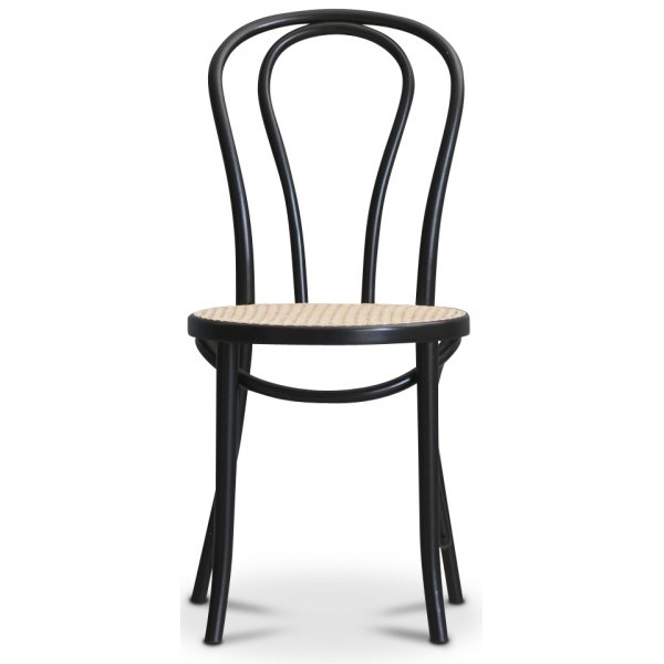 Bentwood Stol No18 klassiker - Svart med Rottingsete + Mbelftter