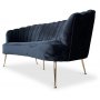 Snckan 3-seter sofa - Svart flyel / Messing