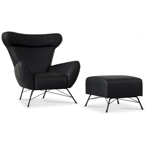 Winston �relappstol - Svart skinn