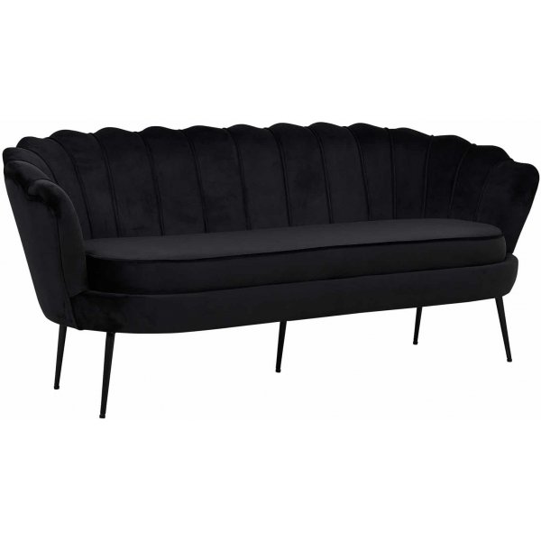Ballini 3-seter sofa - Svart fløyel Ballini 3-seter sofa - Svart fløyel
