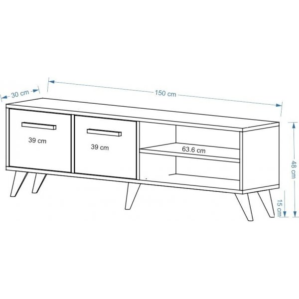 Noyan mediabenk - Hvit/antrasitt Noyan mediabenk - Hvit/antrasitt