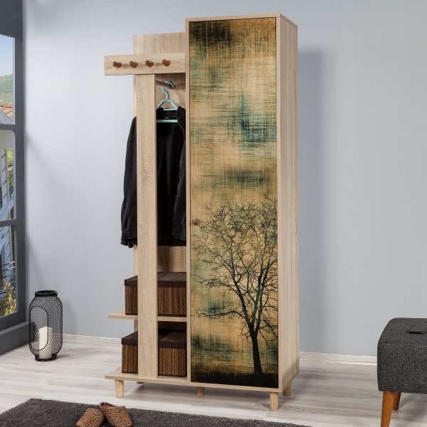 Garmanto hallmøbler 90 cm - Sonoma eik/bilde Garmanto hallmøbler 90 cm - Sonoma eik/bilde