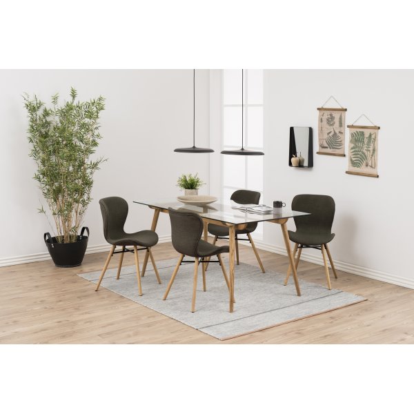 Batilda spisestol - Khaki/eik Batilda spisestol - Khaki/eik