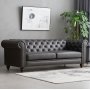 Chesterfield Royal 3-seters sofa - Svart vintage (PU skinn) + Tekstilrens for mbler