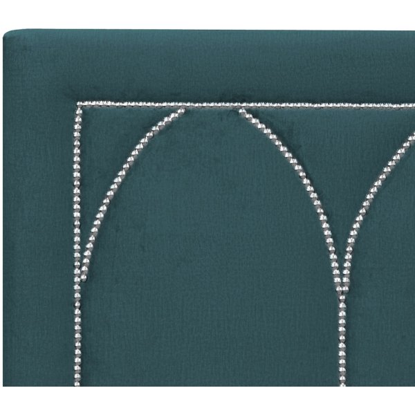 Dalar Sengegavl (Bl sammet) - Valgfri Bredde